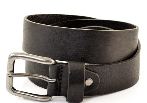 Cornerstone Zwarte 3,5 cm brede riem met grove structuur.