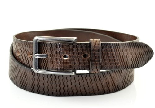 Cornerstone Bruin 3,5cm brede riem gemaakt van Italiaans leer met een mooi patroon.  Met een zwarte gesp. Cornerstone Bruin 3,5cm brede riem gemaakt van Italiaans leer met een mooi patroon.  Met een zwarte gesp.