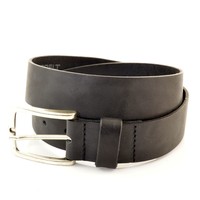 Zwarte casual riem van Cowboysbelt. Italiaans leer met een fijne structuur.