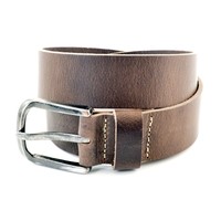 Bruine casual riem van Cowboysbelt. Dik buffel leer en robuuste gesp.