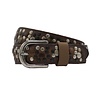 Bruine S Oliver riem vol met verschillende studs.