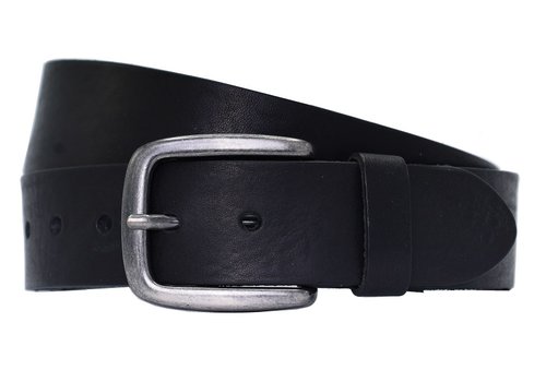 Cornerstone 4cm brede zwarte riem van Italiaans nerf leer