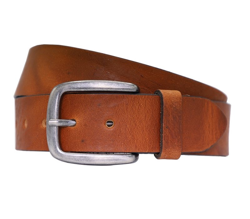 Leren heren riem  Bruin met structuur  4 cm breed