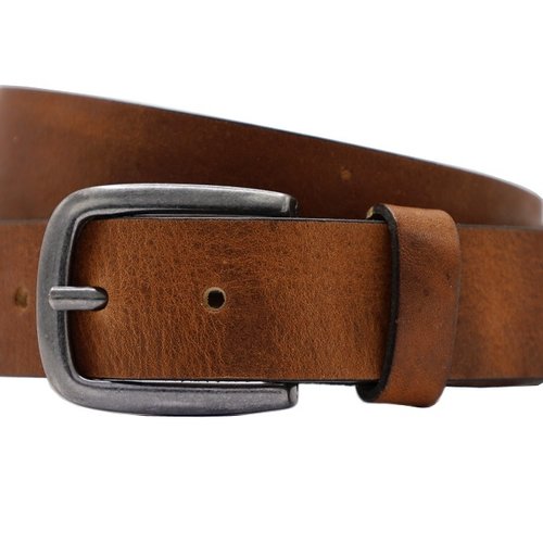 3.5cm brede cognac riem van Italiaans nerf leer . 
