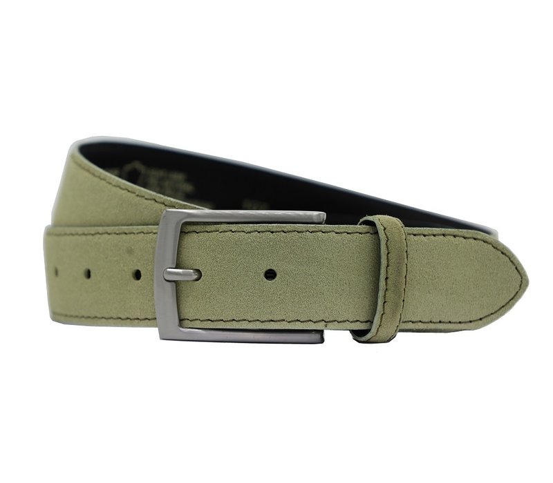 3.5cm brede riem van Lime groen echt suede leer