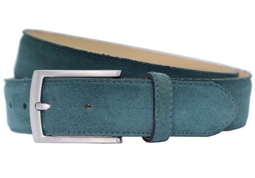 Scotts Bluf groen-blauwe suede riem