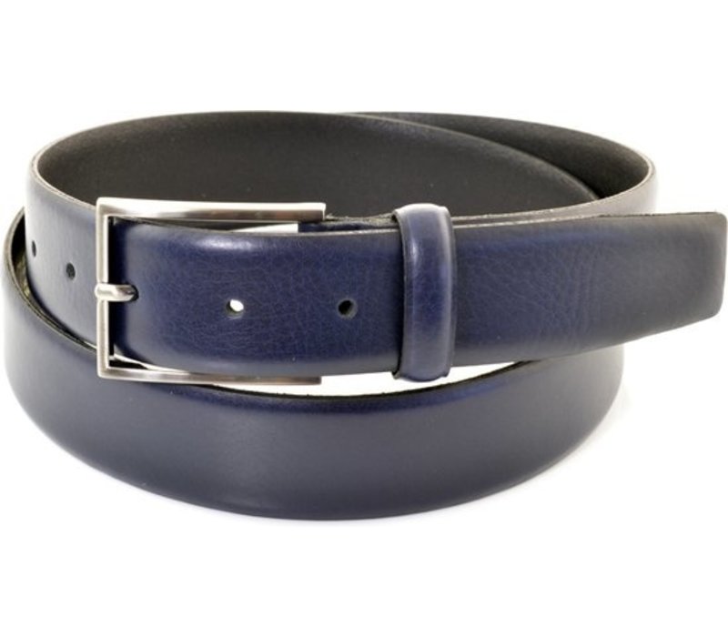 Unleaded blauwe echt leren nette heren riem van 3.5cm breed