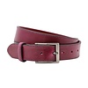 Perfect afgewerkte paarse 35mm brede riem.