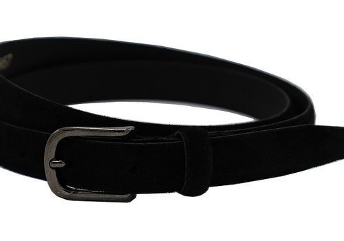 Rock 'n Rich Zwart suede 2cm smalle riem.