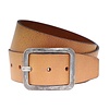 Scotts Bluf Buffel Nerf lederen riem van 5cm breed met oud zilveren doorsteekgesp.