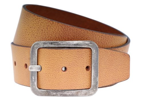 Scotts Bluf Cognac 5cm brede riem met zwarte gesp