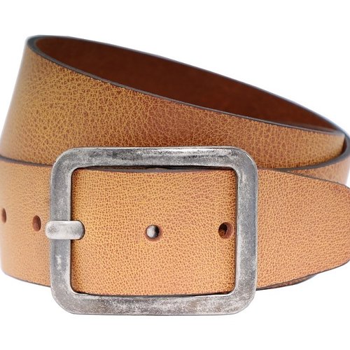 Cognac 5cm brede riem met zwarte gesp 