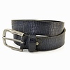 Blauw 3,5cm brede riem gemaakt van Italiaans leer met een mooi patroon.