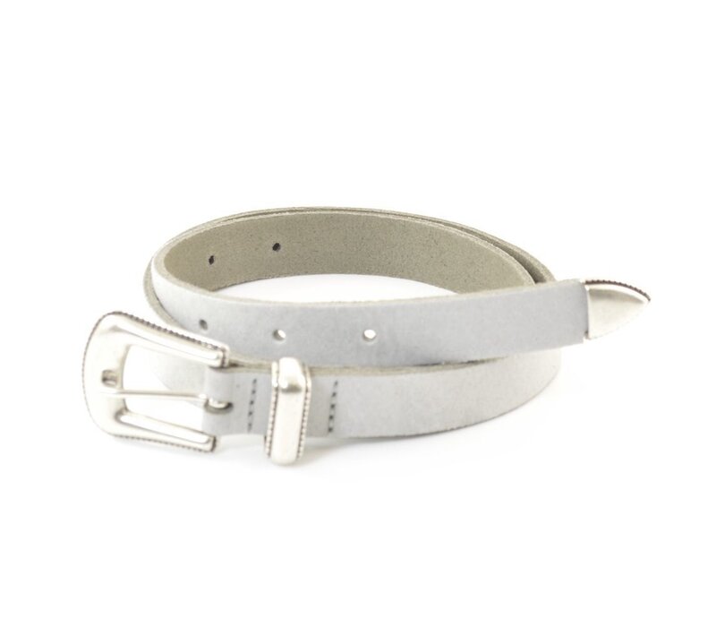 2cm brede off white kinderriem van kidzzbelt . Speelse riem met een western lintje.