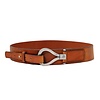 Taille riem cognac 6 cm breed met een speciale gesp.