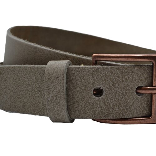 taupe italiaans volnerf lederen met bronze gesp 