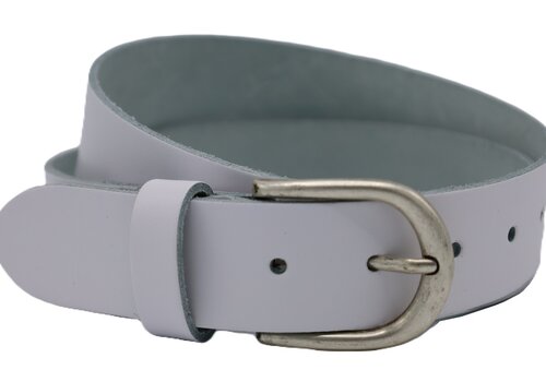 Rock 'n Rich Nette witte 3,5 cm brede damesriem met ronde zilvere gesp Rock 'n Rich Nette witte 3,5 cm brede damesriem met ronde zilvere gesp
