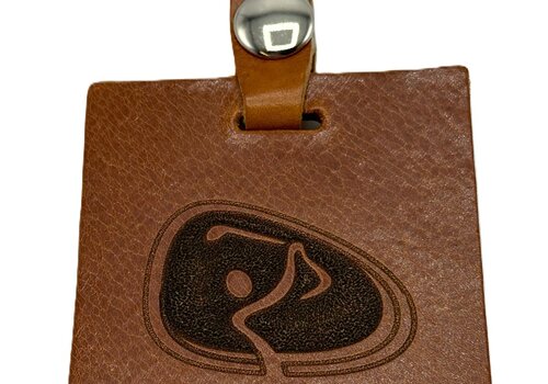 Scotts Bluf Kofferlabel cognac leer.