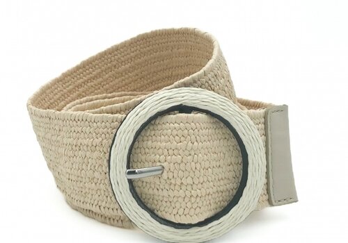 Joss riemen Raffia riem met beklede kunstof gesp. Joss riemen Raffia riem met beklede kunstof gesp.