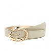 Joss riemen Joss Mode Beige 2.5cm brede vegan leer riem met gouden gesp .