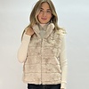 Joss riemen Beige dames bodywarmer van kunst vegan bont.
