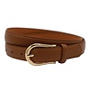 Joss riemen Joss Mode cognac 2 cm brede vegan leer riem met gouden gesp .