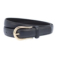 Joss Mode zwarte 2 cm brede vegan leer riem met gouden gesp .