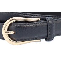 Joss Mode zwarte 2 cm brede vegan leer riem met gouden gesp .