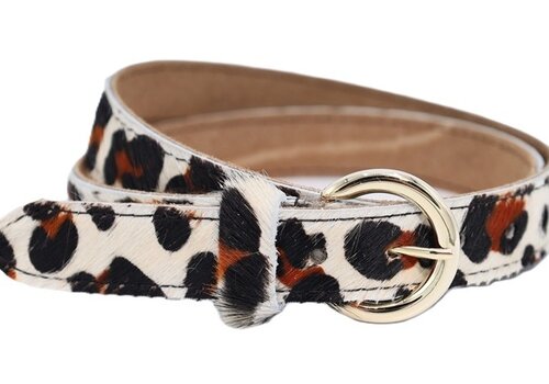 Scotts Bluf luipaard print riem met gouden gesp. Scotts Bluf luipaard print riem met gouden gesp.