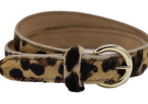Scotts Bluf Panter print riem met gouden gesp. Scotts Bluf Panter print riem met gouden gesp.