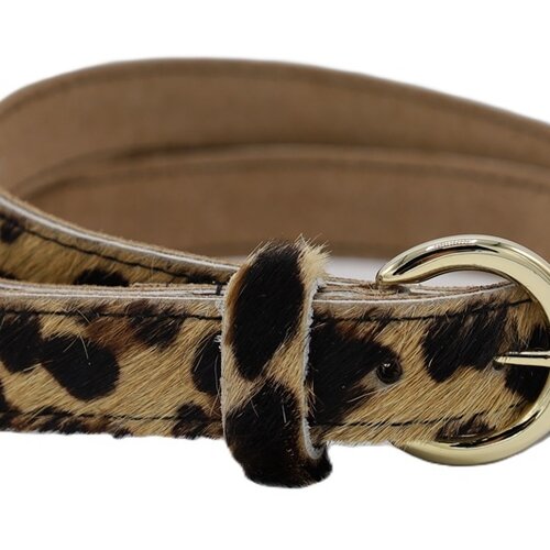 Panter print riem met gouden gesp. 