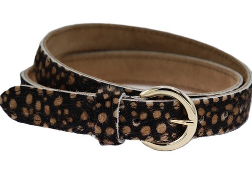 Scotts Bluf zwart met bruine print riem. Scotts Bluf zwart met bruine print riem.