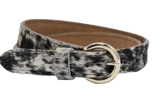 Scotts Bluf Wit zwarte koehuid  riem. Scotts Bluf Wit zwarte koehuid  riem.