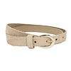 Joss riemen Joss Mode beige 2 cm brede riem afgewerkt met gouden gesp.