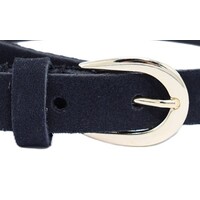 Joss Mode zwarte 2 cm brede riem afgewerkt met gouden gesp.