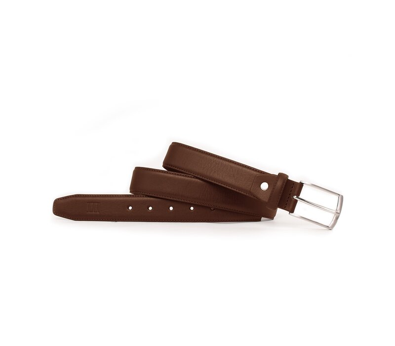 Kwalitatief hoogwaardige Tresanti riem van Italiaans bruin leer.