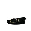 Elvy  Elvy Fashion zwarte 3 cm brede riem afgewerkt met gouden gesp en lussen.