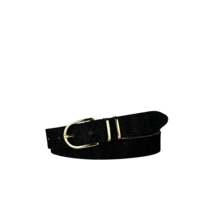Elvy Fashion zwarte 3 cm brede riem afgewerkt met gouden gesp en lussen.