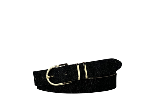 Elvy  Zwarte suede 3cm brede riem Elvy  Zwarte suede 3cm brede riem