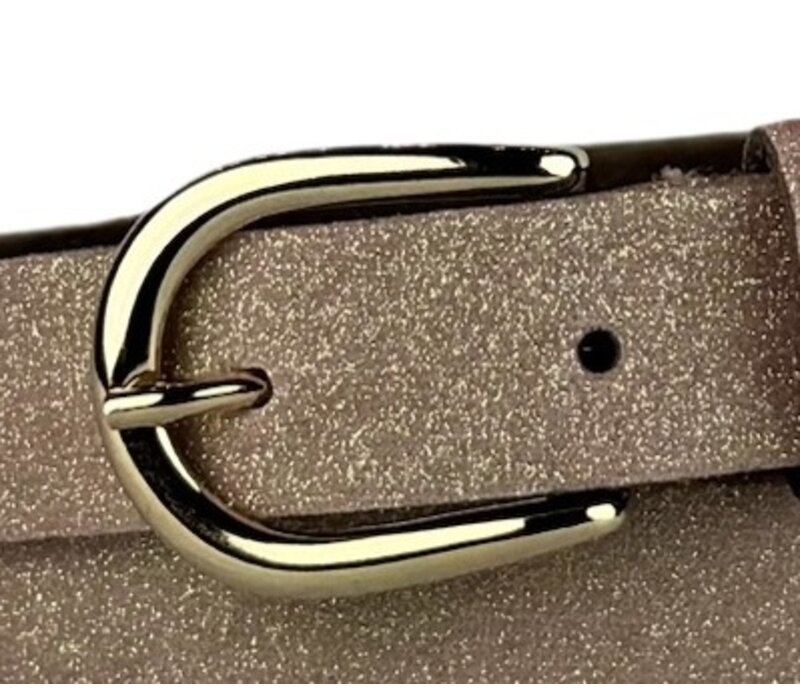 Elvy Fashion roze glitter riem. 2cm breed met gouden gesp.