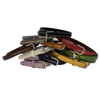 Roze Italiaans leren damesriem. 2cm breed en in kleur rondgestikt.