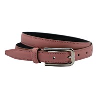 Roze Italiaans leren damesriem. 2cm breed en in kleur rondgestikt.