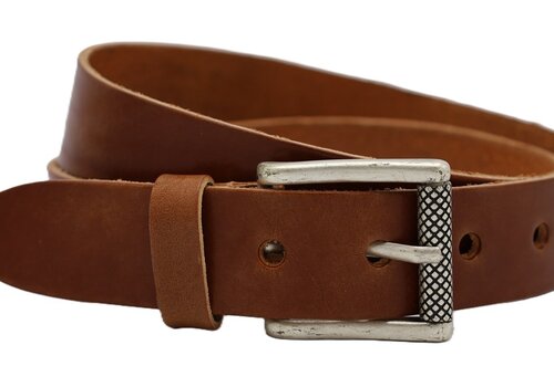 Scotts Bluf cognac italiaans volnerf lederen casual riem
