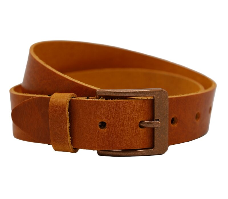 40mm brede riem van italiaans leder met nikkelvrije gesp.