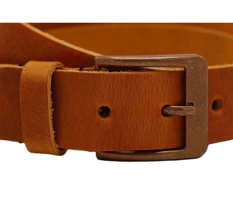 40mm brede riem van italiaans leder met nikkelvrije gesp.