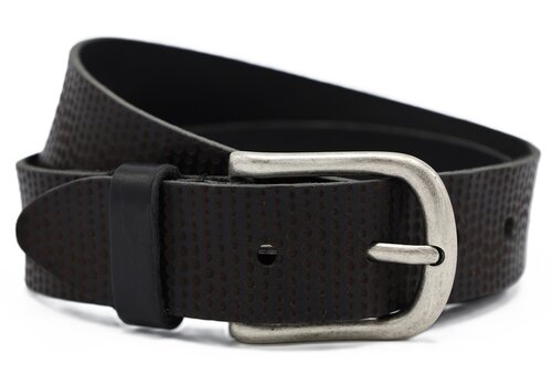 Bullock Galaxy gelaserde zwarte echt lederen riem