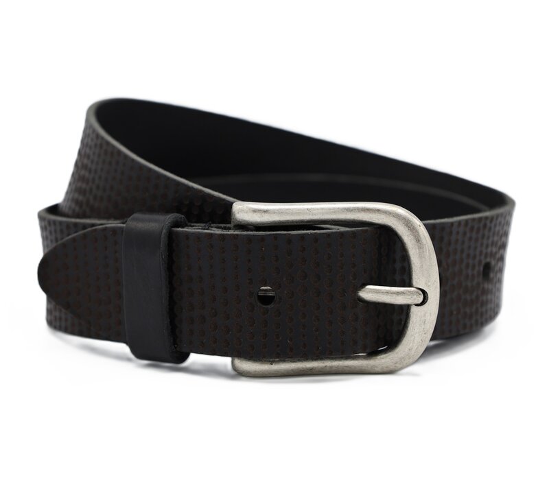 40mm brede riem van italiaans gewassen leder met galaxy laserprint