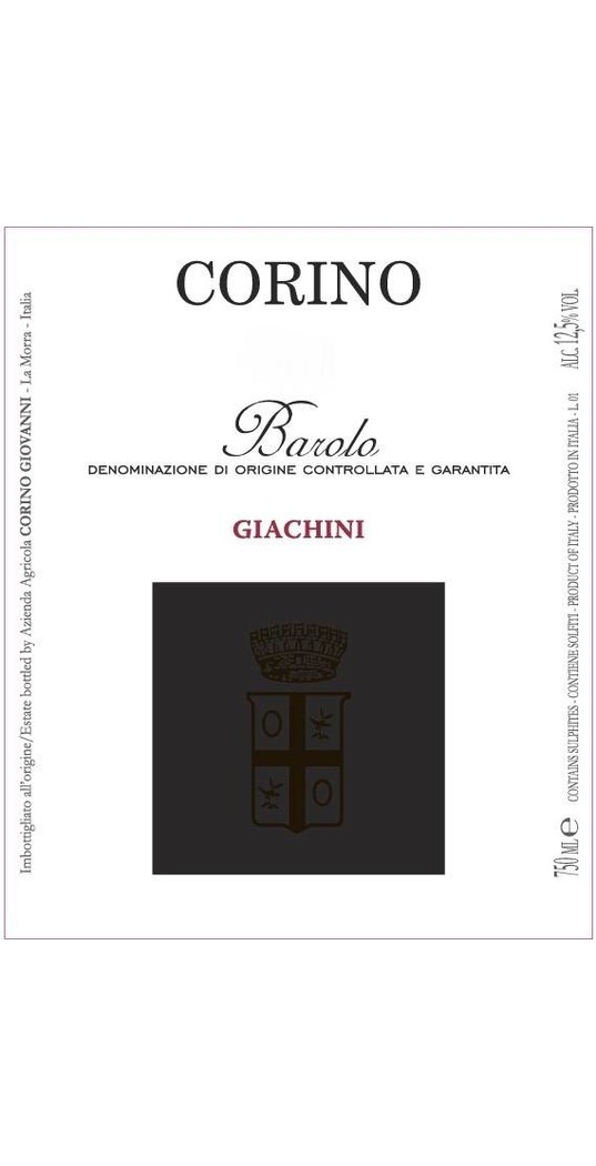 Corino Corino, Barolo docg Giachini 2017 1,5 l. Mg.