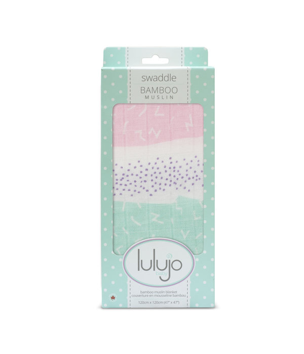 Lulujo Lulujo - Hydrofiele bamboo swaddle Pink Spotted Lines