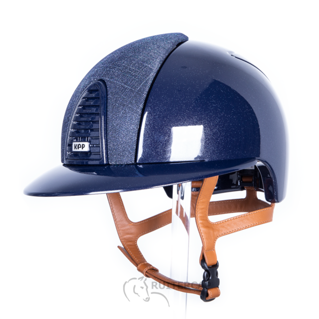 KEP Italia diamond blue with galassia darkblue front - cognac chinstrap - polo visor